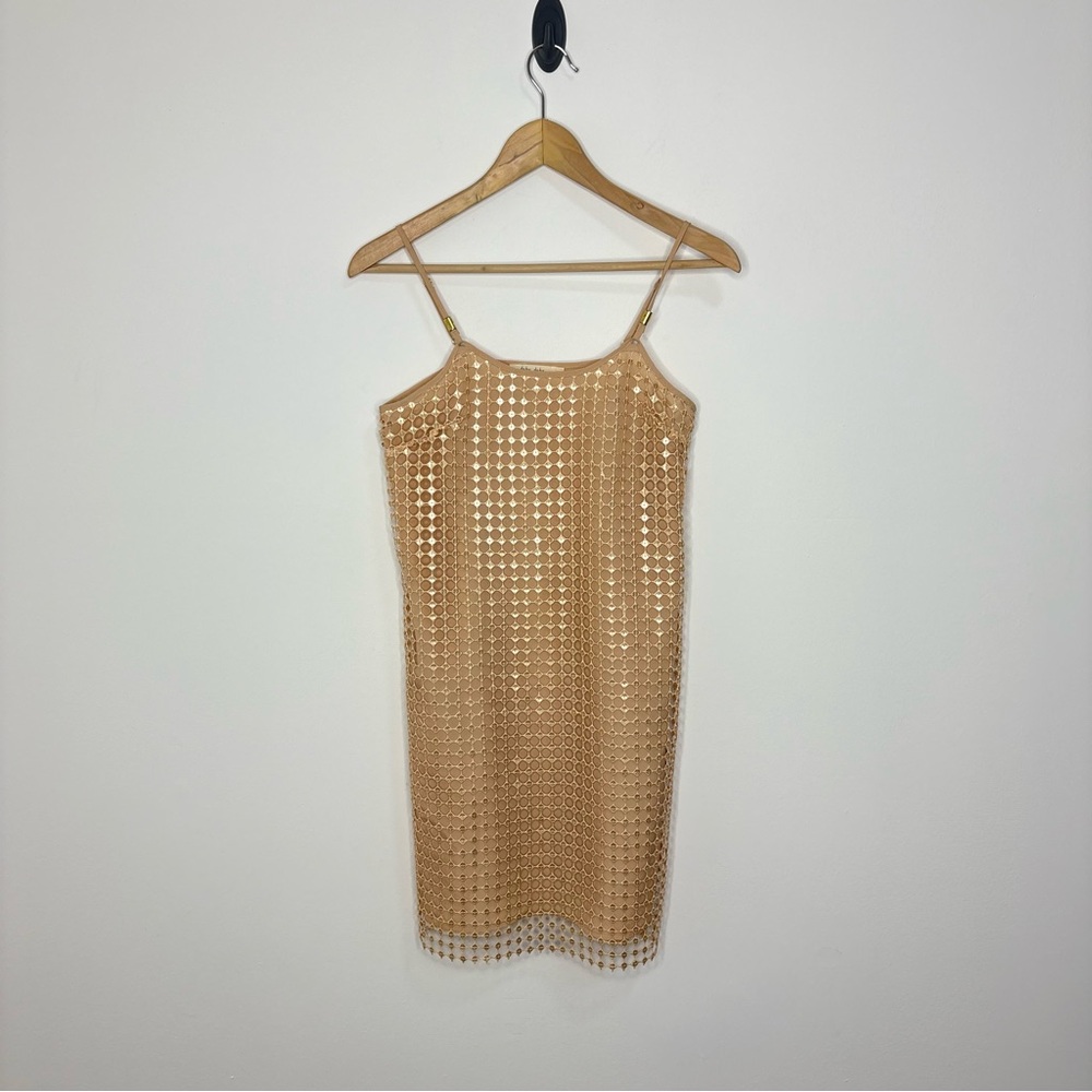 Revolve Deby Debo gold sequin overlay mini dress size xs